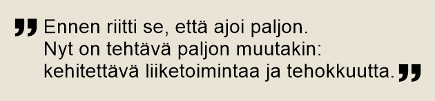 SKAL ry_Kuljetusyrittaja 3 2025_Kuljetus Timo Salo Oyn Laura Torila_rakkaus loytyi rekan ratista_sitaatti